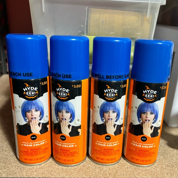 4 Cans Spray-On Temporary Halloween Hair Color - Hyde & EEK! Boutique - Picture 1 of 4